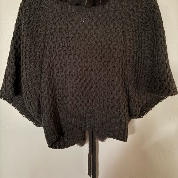 Dark Gray Acrylic Knit Cardigan Sweater - Size L - Picture 2 of 7